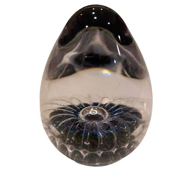 Dichroic Blown Glass Oval Paperweight Artist Brian Maytum Studio 1991 Signed3053 - Picture 4 of 14